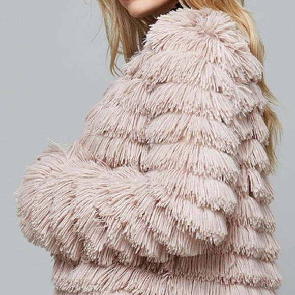 Fantastic Fawn Jackets & Coats Fantastic Fawn Blush Pink Shaggy Fur